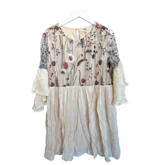 Umgee Natural Color Embroidered Dress - Picture 6 of 9
